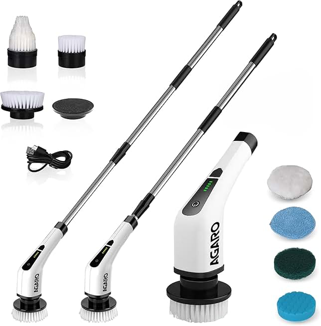 AGARO Regency Electric Spin Mop for Floor Cleaning, Mopping, Automatic Wet Mopper, Cordless, Adjustable Handle, Water Sprayer, Lightweight, for Wooden, Tiles & Hard Floors, Home, Kitchen